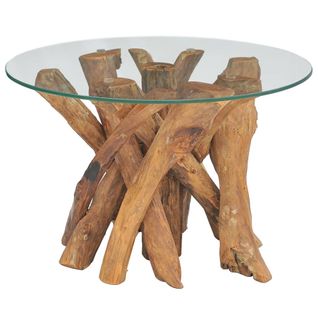 Table Basse Bois Flottant De Teck Massif 60 Cm