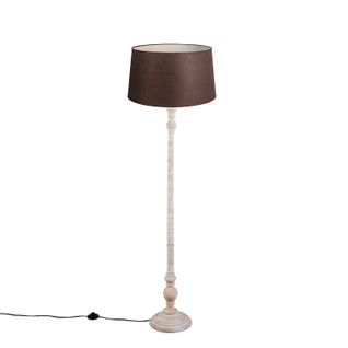 Lampadaire Avec Abat-jour En Lin Marron 45 Cm - Classico