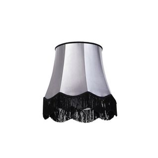 Abat-jour En Soie Noir Avec Gris 45 Cm - Granny