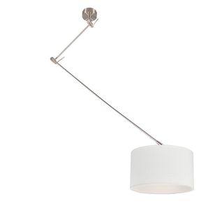 Lampe à Suspension Acier Avec Abat-jour 35 Cm Blanc Réglable - Blitz I