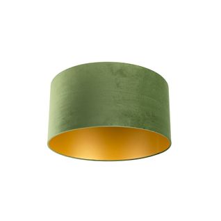 Abat-jour Vert Velours 50/50/25 Avec Intérieur Doré