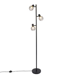 Lampadaire Design Noir 3 Lumières Orientable - Mesh