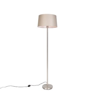 Lampadaire Moderne En Acier Avec Abat-jour Taupe 45 Cm - Simplo