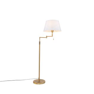 Lampadaire Bronze Avec Abat-jour Blanc Et Bras Réglable - Ladas Deluxe