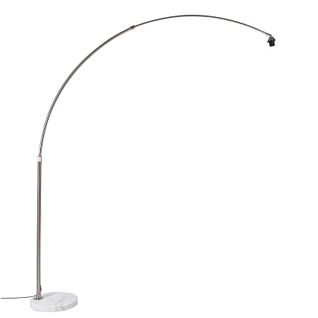 Lampe à Arc En Acier Avec Base En Marbre Blanc Réglable - XXL