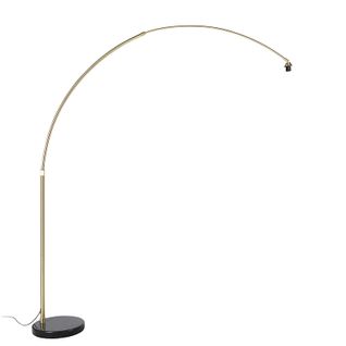 Lampe Arc En Laiton Avec Base En Marbre Noir Orientable - XXL