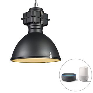 Lampe à Suspension Industrielle Intelligente Noire 53 Cm Avec A60 Wifi - Sicko