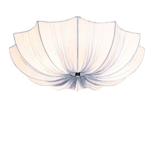 Plafonnier Japandi En Soie Grise 52 Cm 3 Lumières - Plu