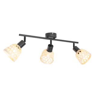 Spot Oriental Noir Avec Bambou 3 Lumières - Rayan