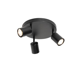 Plafonnier Moderne Noir Orientable Rond 3 Lumières - Java