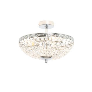 Plafonnier Classique En Acier Avec Cristal 3 Lumières - Mondrian