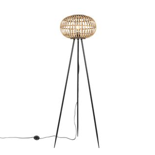 Lampadaire Oriental Trépied Bambou - Amira