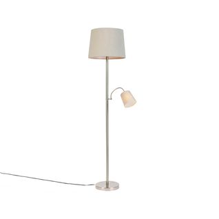 Lampadaire Intelligent En Acier Avec Abat-jour Gris Avec Wifi A60 Et E14 - Rétro