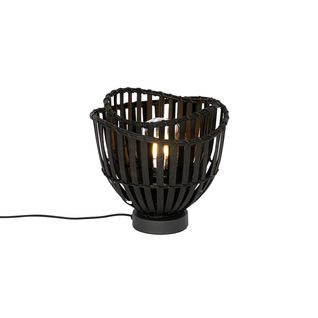 Lampe De Table Orientale Bambou Noir - Pua