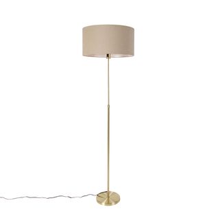 Lampadaire Orientable Doré Avec Abat-jour Marron Clair 50 Cm - Parte