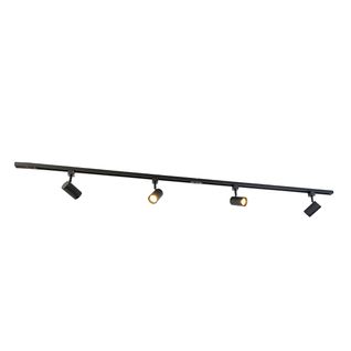 Système D'éclairage Sur Rail Moderne Monophasé Avec 4 Spots Noirs - Iconic Jeana