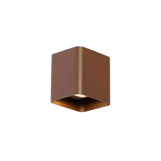 Applique Moderne Marron Rouille Avec LED Ip54 Carrée - Evi