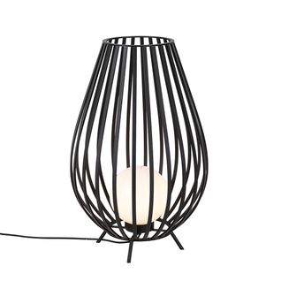 Lampadaire Design Noir Avec Opale 70 Cm Ip44 - Angela