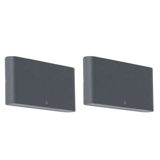 Lot De 2 Appliques D'extérieur Gris Foncé 17,5 Cm Avec LED - Batt