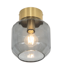 Plafonnier Intelligent En Laiton Avec Verre Fumé Avec Wifi A60 - Stiklo