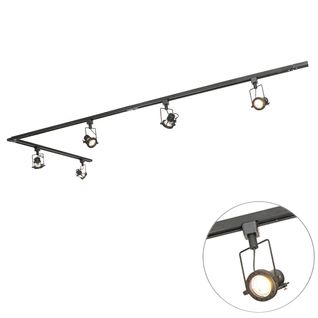 Système Sur Rail Intelligent Noir Monophasé Avec 5 Gu10 Wifi - Suplux