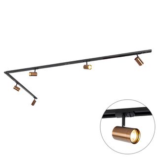 Système Sur Rail Monophasé Moderne à 5 Spots Bronze Foncé - Jeana