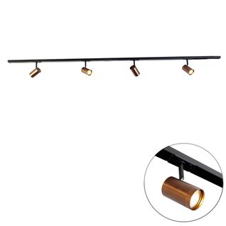 Système Sur Rail Monophasé Moderne Avec 4 Spots Bronze Foncé - Jeana