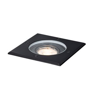 Spot Encastré De Sol Extérieur Noir Carré Orientable Ip65 - Delux