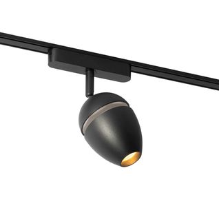 Spot Moderne Noir Pour Système De Rail Monophasé Avec LED - Magnetic Eggy