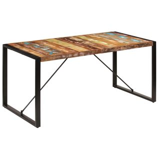 Table De Salle À Manger 160x80x75cm Bois De Récupération Massif