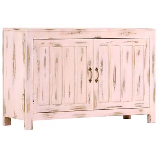 Buffet Rose Clair 110x35x70 Cm Bois De Manguier Massif