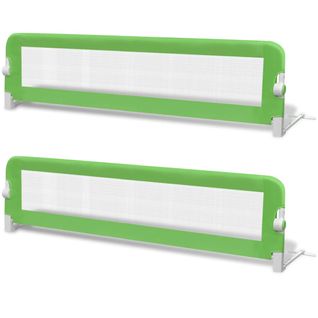 Barrière De Lit De Sécurité Pour Tout-petits 2pcs Vert 150x42cm