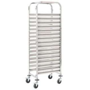 Chariot De Cuisine Pour 16 Plateaux 38x55x163 Cm Inox