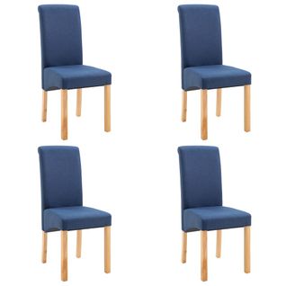 Chaises De Salle À Manger 4 PCs Bleu Tissu
