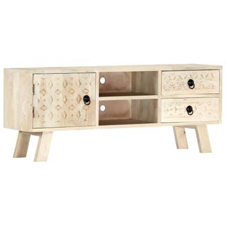 Meuble TV 110x30x44 Cm Bois Massif De Manguier