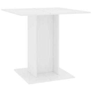 Table à Manger Carrée Moderne Blanche Bois Composé 80x80x75 Cm