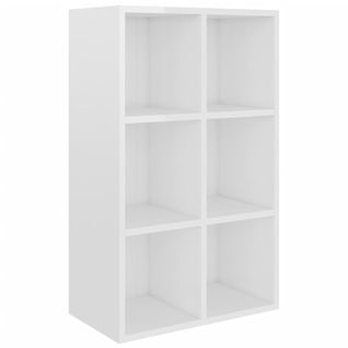 Bibliothèque/buffet Blanc Brillant 66x30x98cm Bois Contreplaqué