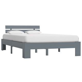 Cadre De Lit Sans Matelas Gris Bois De Pin Massif 120x200 Cm