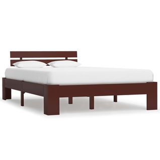 Cadre De Lit Sans Matelas Marron Foncé Pin Massif 120x200 Cm