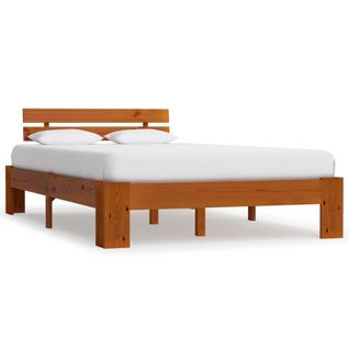 Cadre De Lit Sans Matelas Marron Miel 120x200 Cm Pin Massif