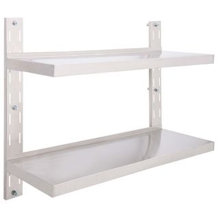 Étagère Murale à 2 Niveaux Acier Inoxydable 100x30 Cm