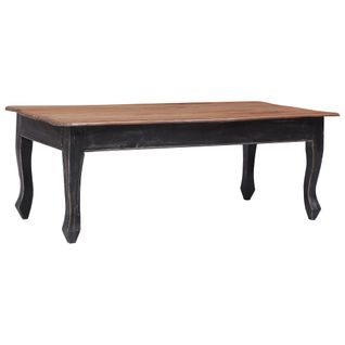 Table Basse Noir 120 X 60 X 45 Cm Bois D'acajou Massif