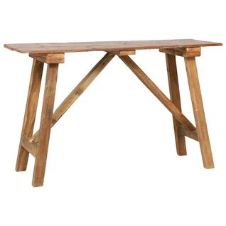 Table Console 130x40x80 Cm Bois De Récupération Mélangé