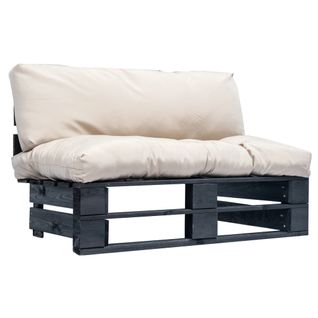 Canapé De Jardin Palette Avec Coussins Sable Pinède