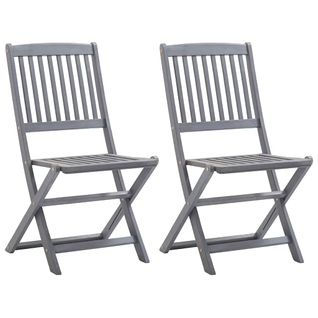 Chaises Pliables D'extérieur Lot De 2 Bois D'acacia Solide