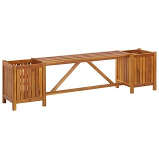 Banc De Jardin Avec 2 Jardinières 150x30x40 Cm Acacia Massif Fini Huile