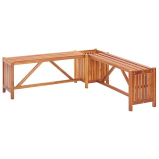 Banc De Jardin Et Jardinière 117x117x40 Cm Bois Solide D'acacia