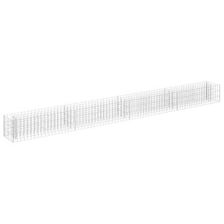 Lit Surélevé à Gabion Antirouille Acier Galvanisé 360x30x30 Cm Rectangulaire Jardinière