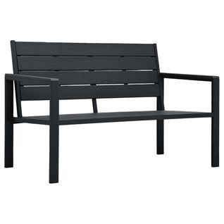 Banc De Jardin 120 Cm Pehd Noir Aspect De Bois
