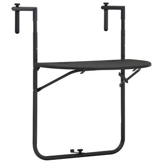 Table De Balcon Marron 60x64x83,5 Cm Plastique Aspect De Rotin